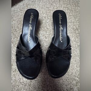 Athena Alexander Glossy Black Sandals